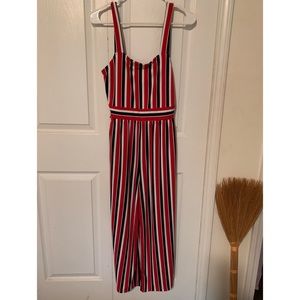 Red white and blue express jumpsuit